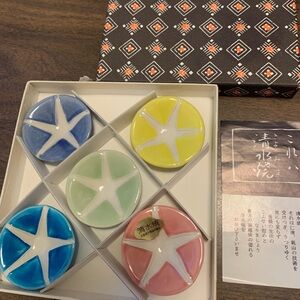 Japanese Kiyomizuyaki Chopstick rest set